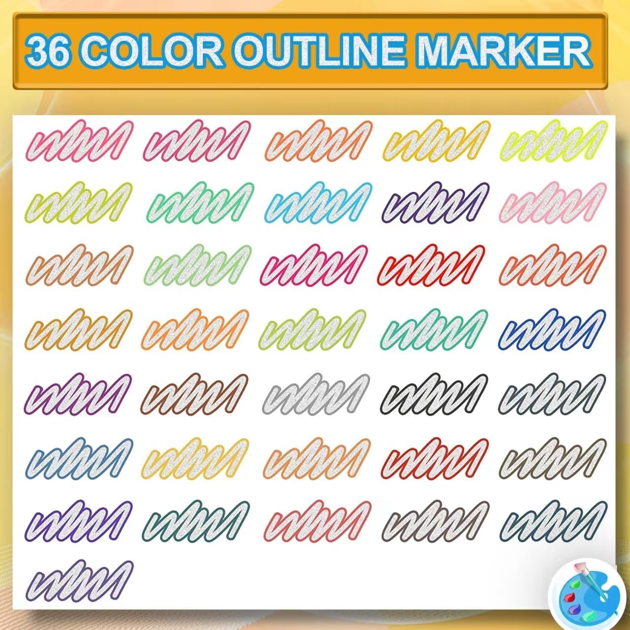36 Magic Outline Glitter Marker