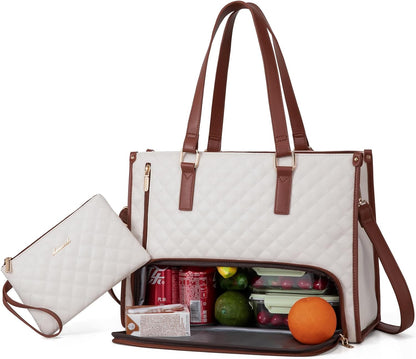 2-in-1 Insulated Laptop & Lunch Tote Bag