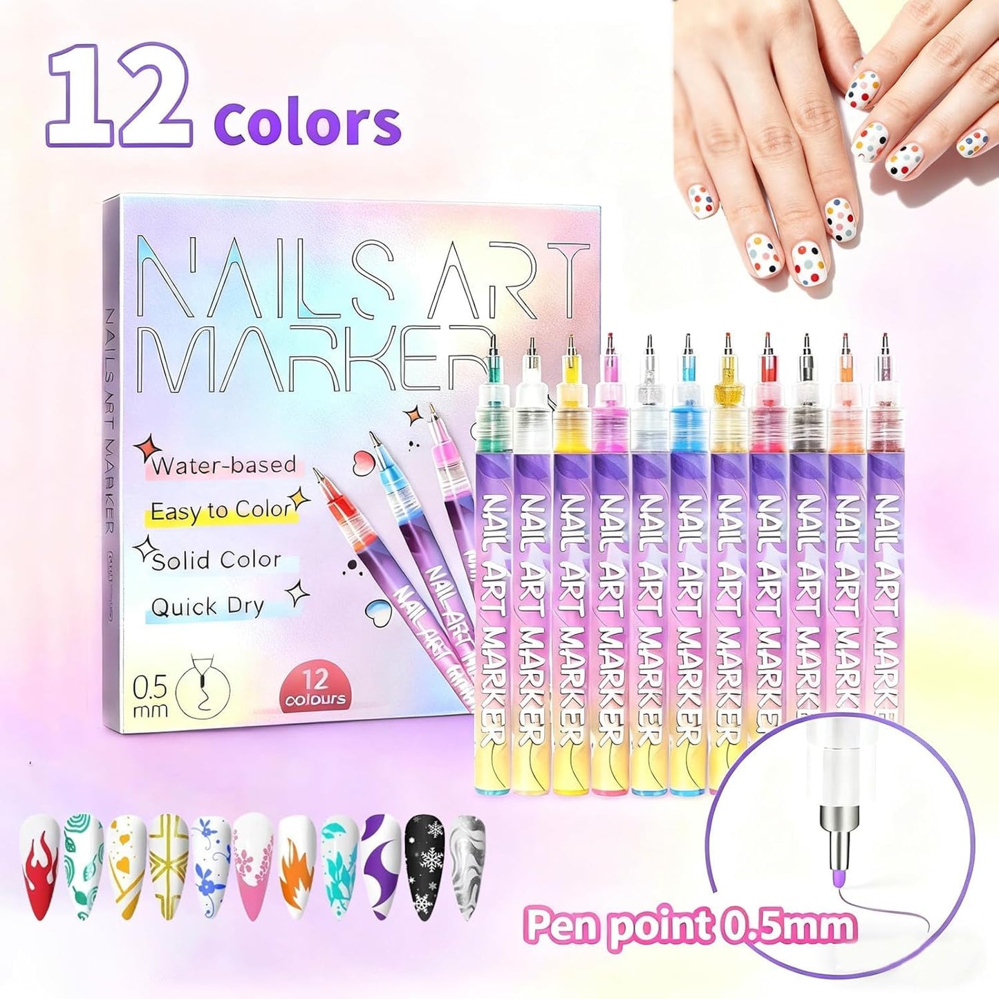 DIY Nail Art Pens – 12 Colors