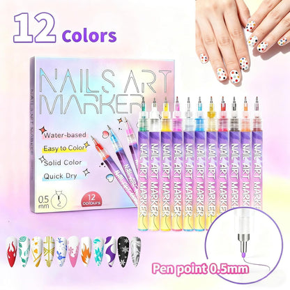 DIY Nail Art Pens – 12 Colors