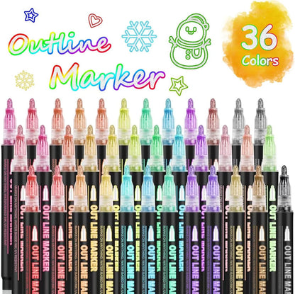 36 Magic Outline Glitter Marker