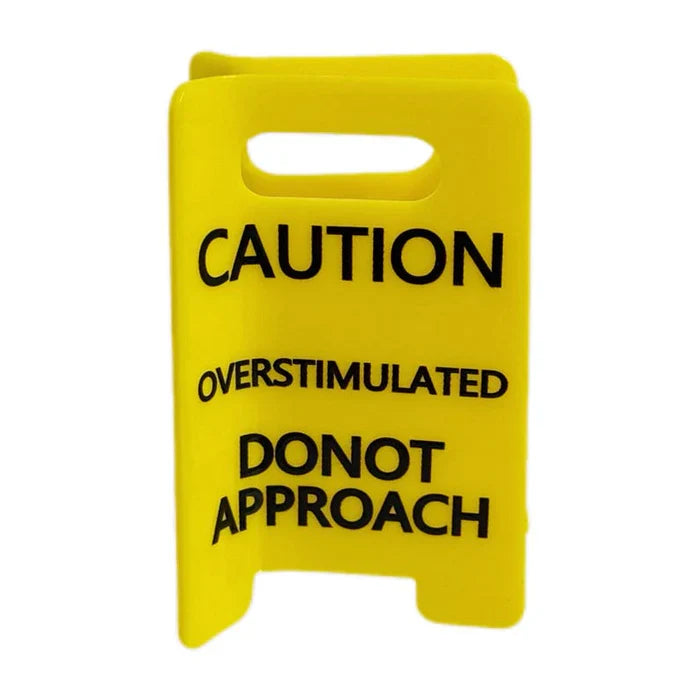 Caution Overstimulated Yellow Sign Hair Claw Clip (2 Pcs)